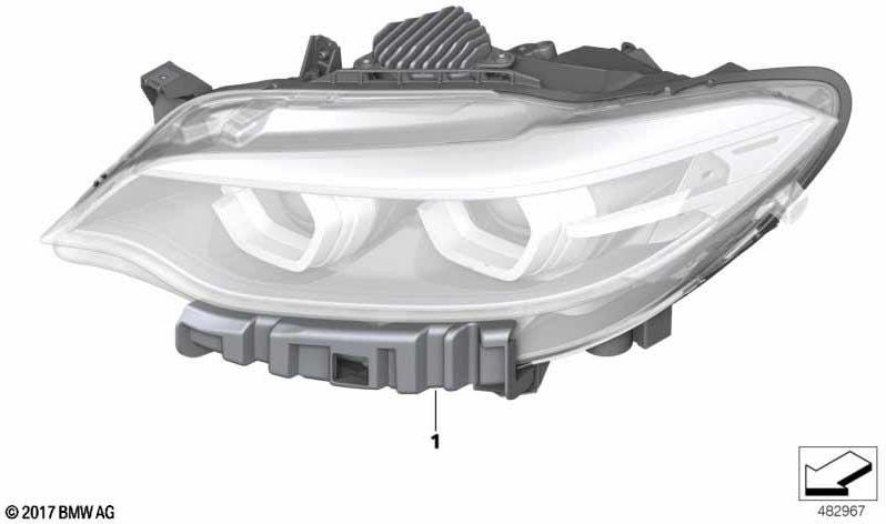 BMW本物のヘッドライトLED右（63117469782）| 63117469782