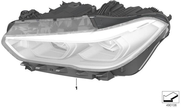 BMW本物のヘッドライトLED右（63117933330）| 6311793330