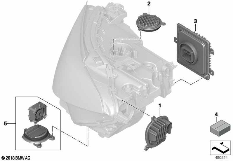 BMW本物のLEDモジュール昼間のランニングライト（63118496134）| 63118496134