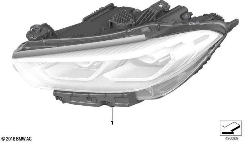 BMW本物のヘッドライトLED右（63118739596）| 63118739596