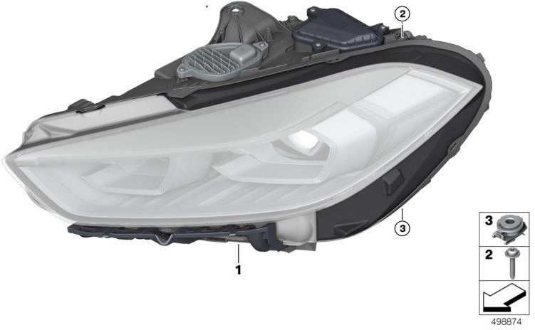 BMW本物のヘッドライトバイアインドAHLリンク（63119448099）| 63119448099