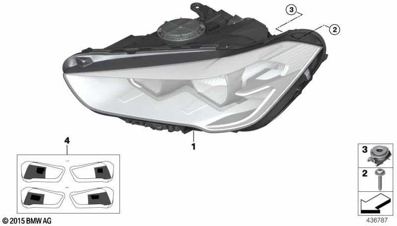 BMW本物のヘッドライトLED AHLリンクLHD / ICONLIGH（63119477825）| 63119477825
