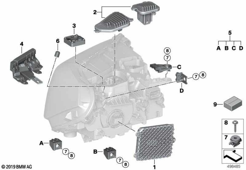 BMW本物のLEDモジュールターン信号/右アイコンの日中のランニングライト（63119477836）| 63119477836