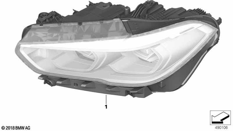 BMW本物のヘッドライトLED右（63119850412）| 63119850412