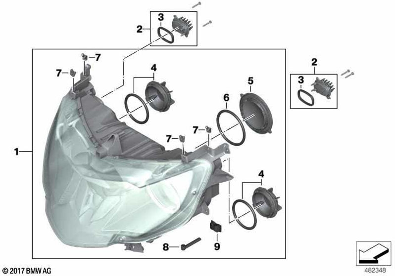 BMW本物のキセノンヘッドライトECE（63128549867）| 63128549867