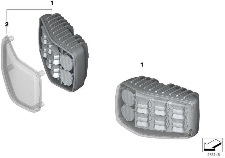 BMW本物のLEDフラッシュライトイエローリン（63178548536）| 63178548536