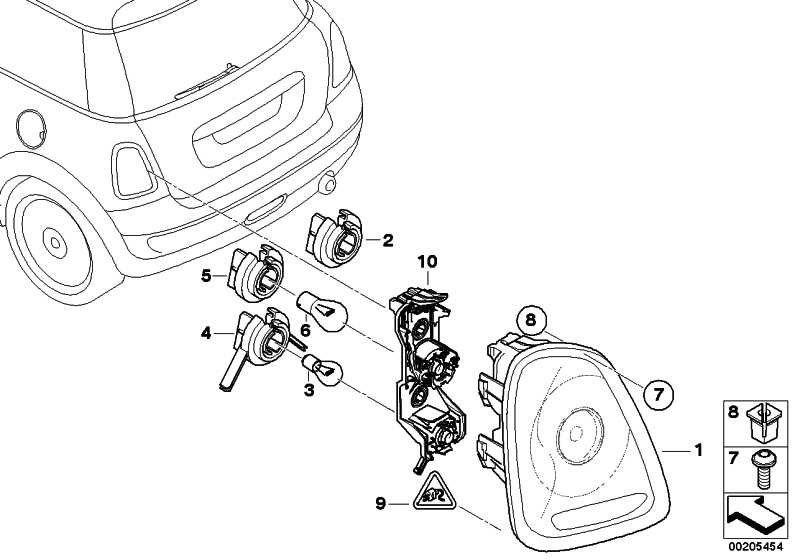BMW右側の本物のリアライト、Turn Signal White Mini（63212757012）| 63212757012