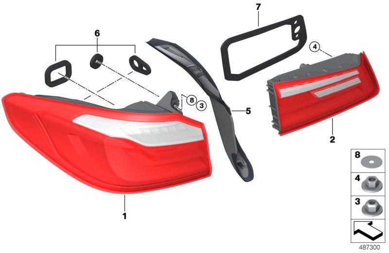 BMW本物のブレンド右のhecklucht heckフラップ（63217382960）| 63217382960