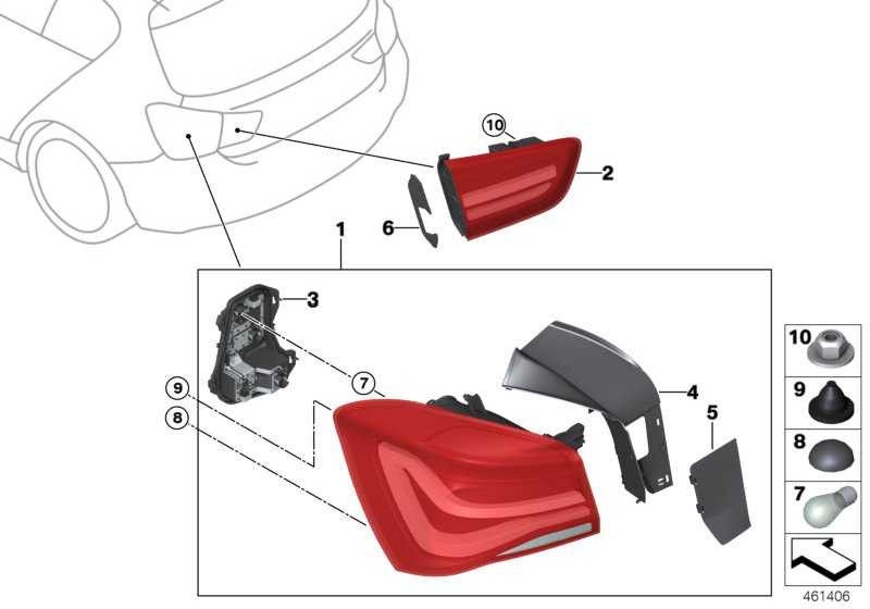 右のBMW本物のランプキャリア1（63217424496）| 63217424496