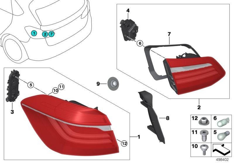 BMW本物のリアランプテールゲート左（63217461609）| 63217461609