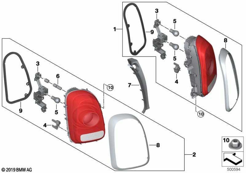 BMW右側の本物のリアライト（63219477150）| 63219477150