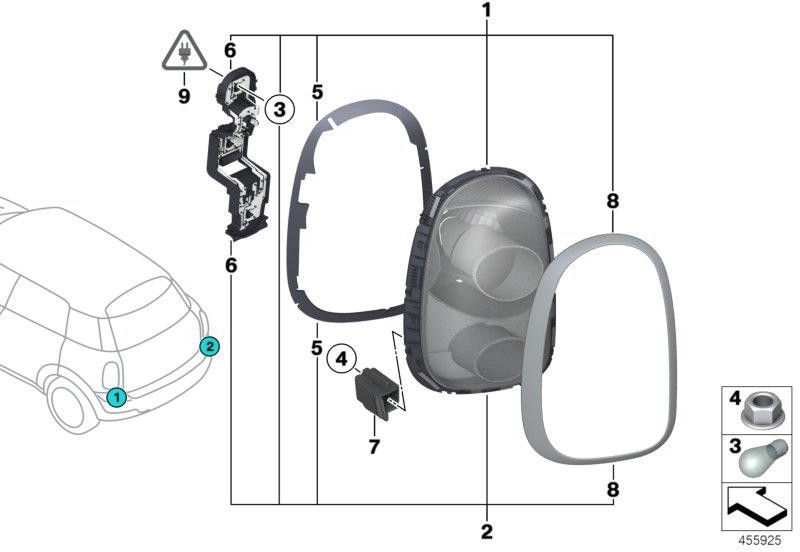 BMW右側の本物のリアライト（63219811760）| 63219811760