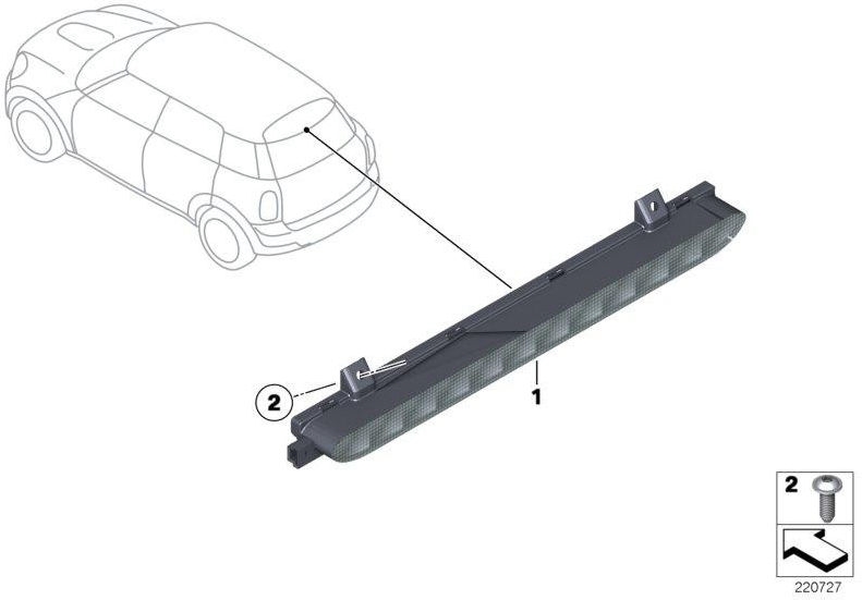 BMW本物のサードブレーキライト（63252758943）| 63252758943
