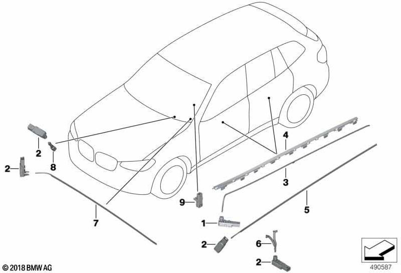 BMW本物のライトガイド輪郭ラインドア右（63316824242）| 63316824242