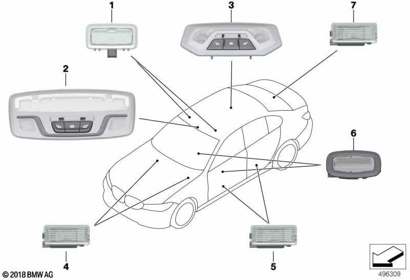 BMW Genoine Innine Reading Led Mittly（63317910813）| 63317910813