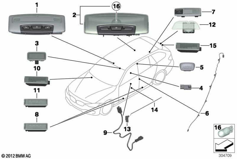 BMW純正インナーランプLED（63319458476）| 63319458476