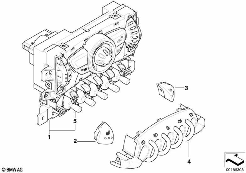 BMW本物のコントロールパネル加熱（64113454856）| 64113454856