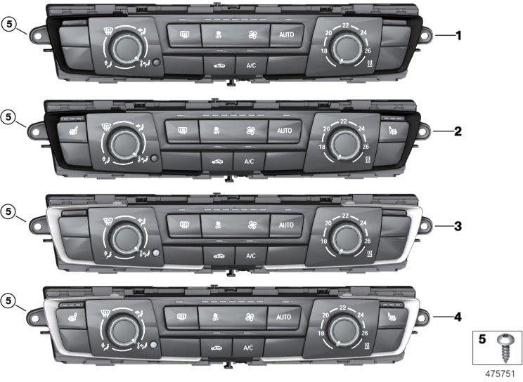 BMW本物のコントロールユニットエアコン°C（64119287343）| 64119287343