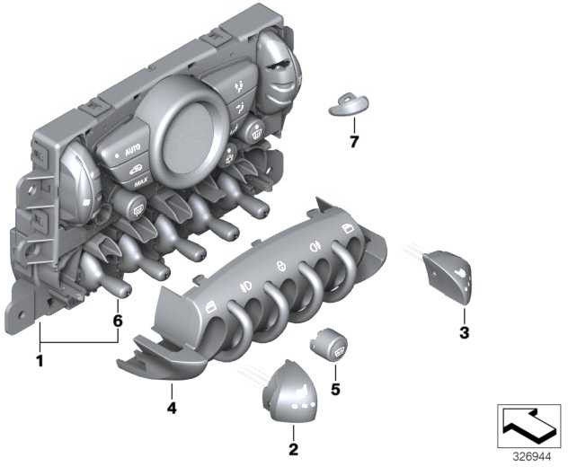 BMW本物のキャッペン温度コントロールレッド/ブルーミニ（64119318950）| 64119318950