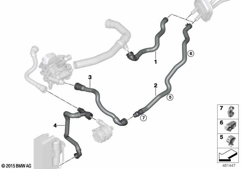 BMW本物のホースラジエーターモーターリターン（64219329646）| 64219329646