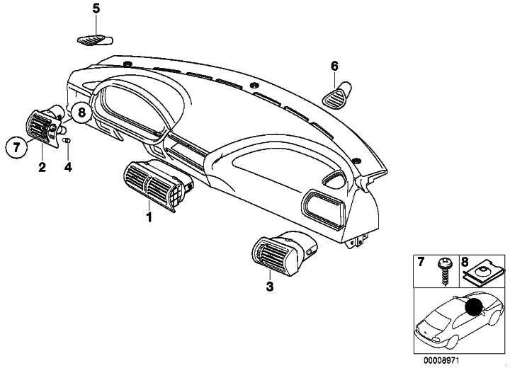 BMW本物の新鮮なエアグリルミッテキラミダーク（64222491577）| 6422491577