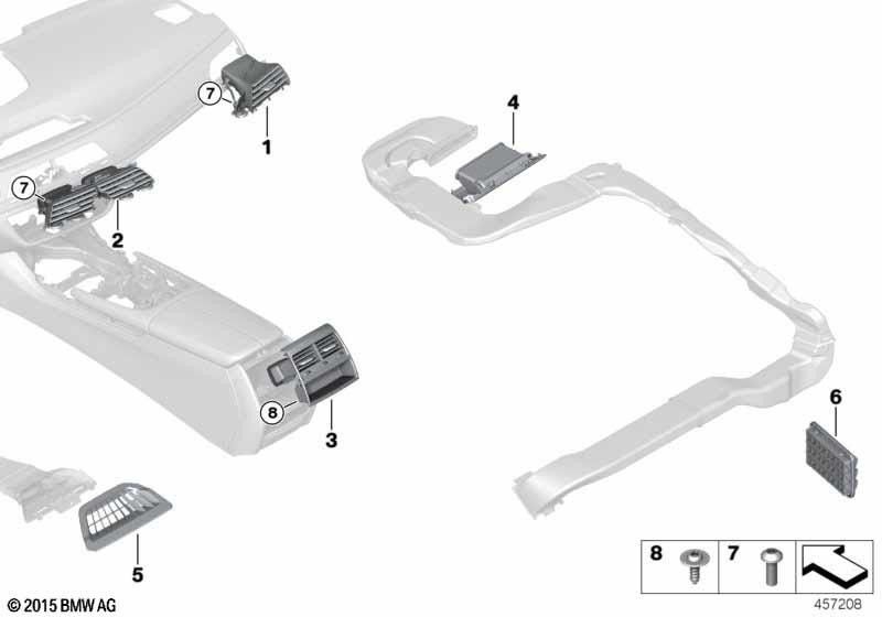 BMW純正フリッシュエアグリルミッテアクロイ（64227946265）| 64227946265