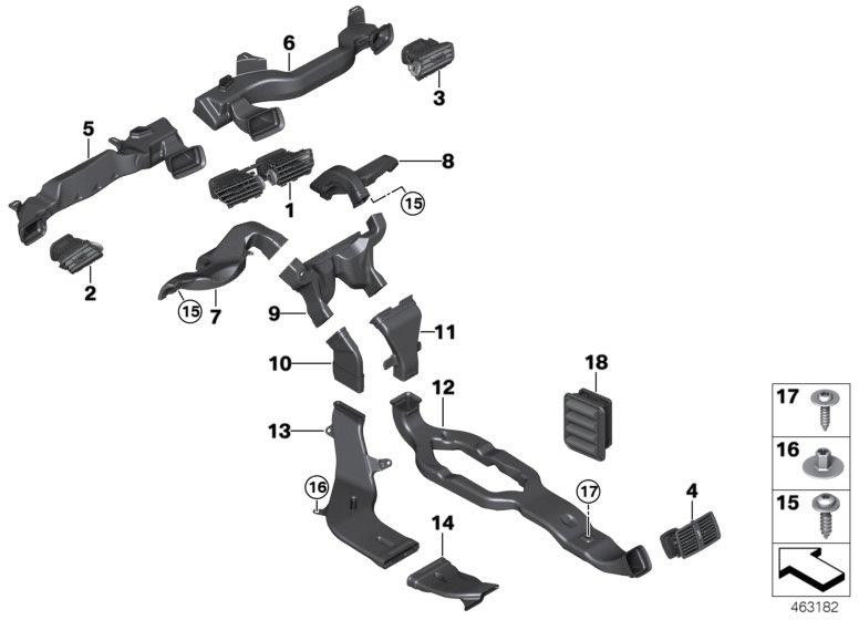 BMW本物の後部換気（6429315932）| 64229315932