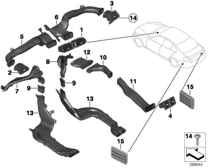 BMW本物のフレッシュエアグリルミット3er（64229347436）| 64229347436