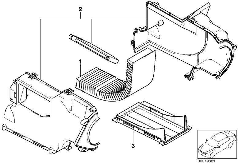 BMW本物のカバーハウジングマイクロフィルターミニ（64311497542）| 64311497542