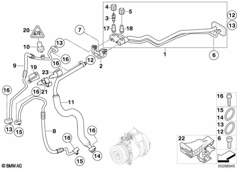 BMW本物の印刷Leauコンプレッサーコンデンサ（64509182779）| 64509182779