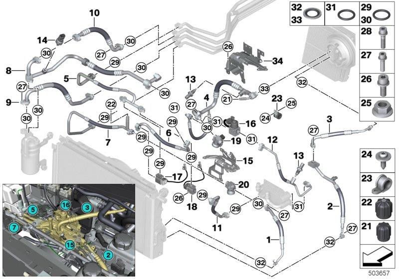 BMW本物の印刷ラインフロントR134A（64509335482）| 64509335482