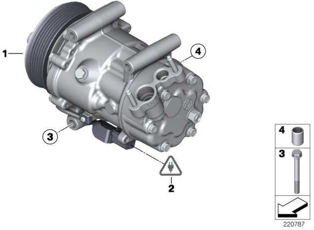 BMW本物の気候コンプレッサーミニ（64529223392）| 64529223392
