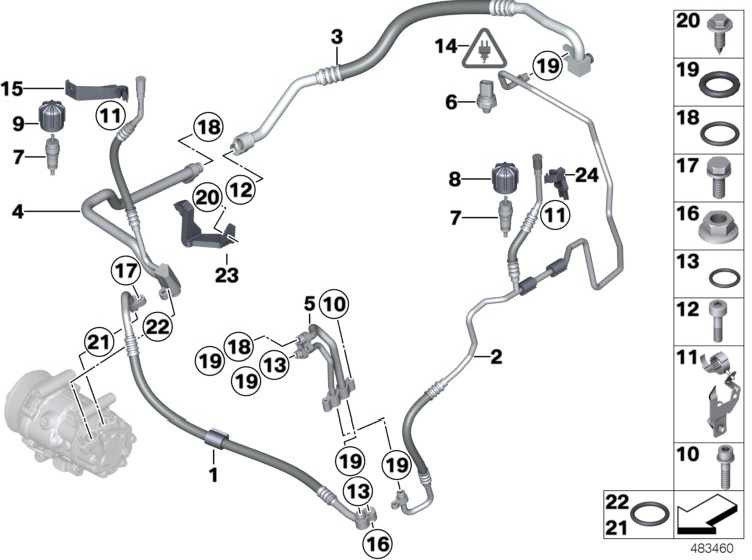 BMW純正吸引ライン蒸発器コンプレッサー（64539250720）| 64539250720
