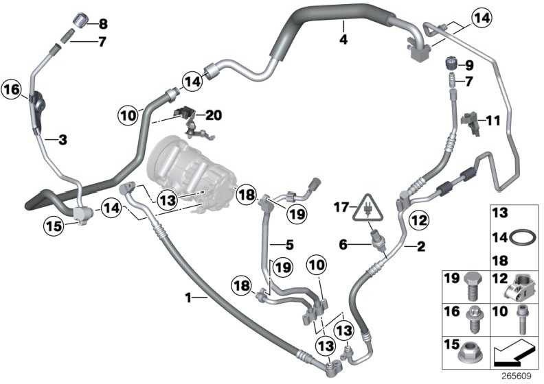 BMW純正印刷最小コンプレッサーコンデンサミニ（64539313848）| 64539313848