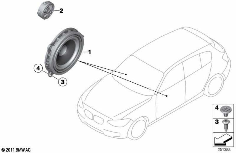 BMW本物のHochtonスピーカーHifi（65132622802）| 65132622802
