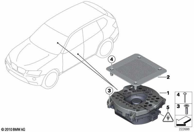 BMW本物のブレンドセントラルベースの右側（65136826950）| 65136826950