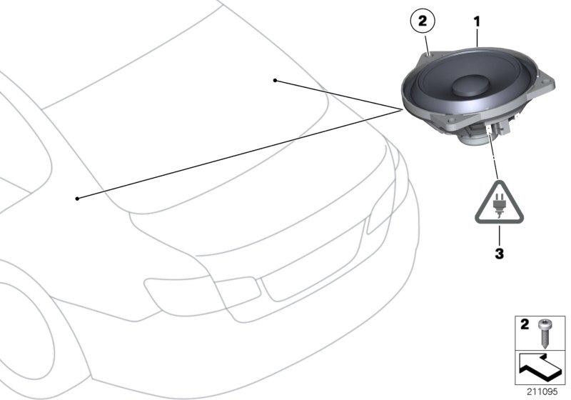 BMW本物のミッドトーンスピーカーステレオ（65138715683）| 65138715683