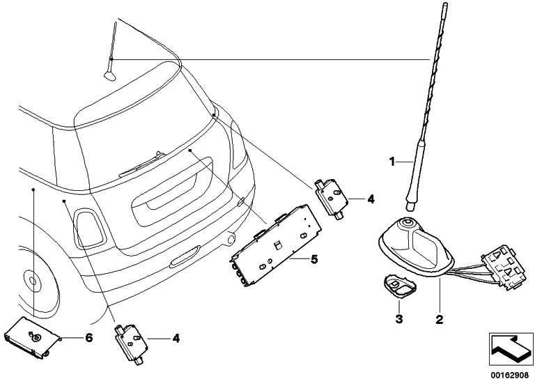 BMW本物のルーフアンテナミニ（65203442105）| 65203442105