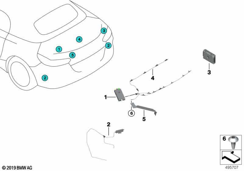 /fm/dab（65206838599）のBMW本物アンテナアンプ| 65206838599