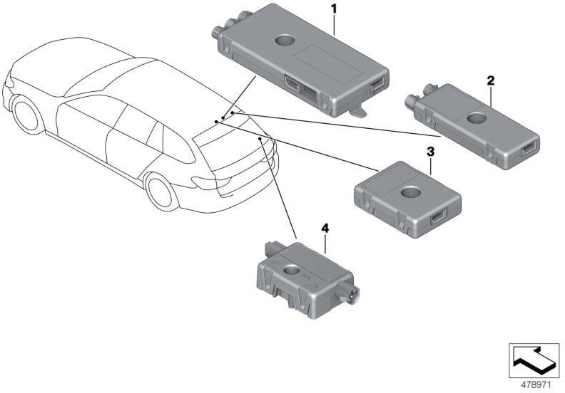 BMW本物のアンテナアンプの多様性（65209389562）| 65209389562
