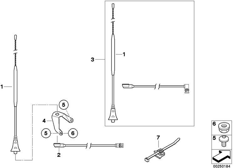 BMW本物のアンテナスタッフTetra Superflex（65218544569）| 65218544569