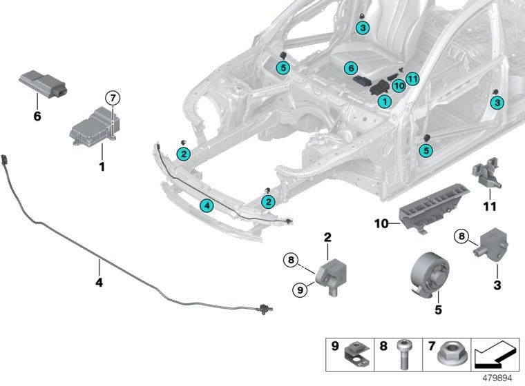 BMW本物のコントロールユニットエアバッグ（6579474812）| 65779474812