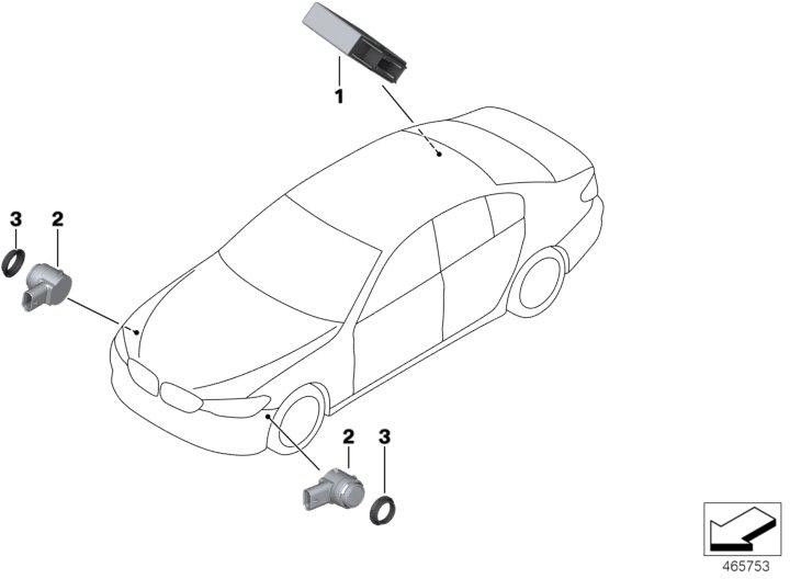 BMW純正超音波センサーブルーストーンWC2Y（66206819067）| 66206819067