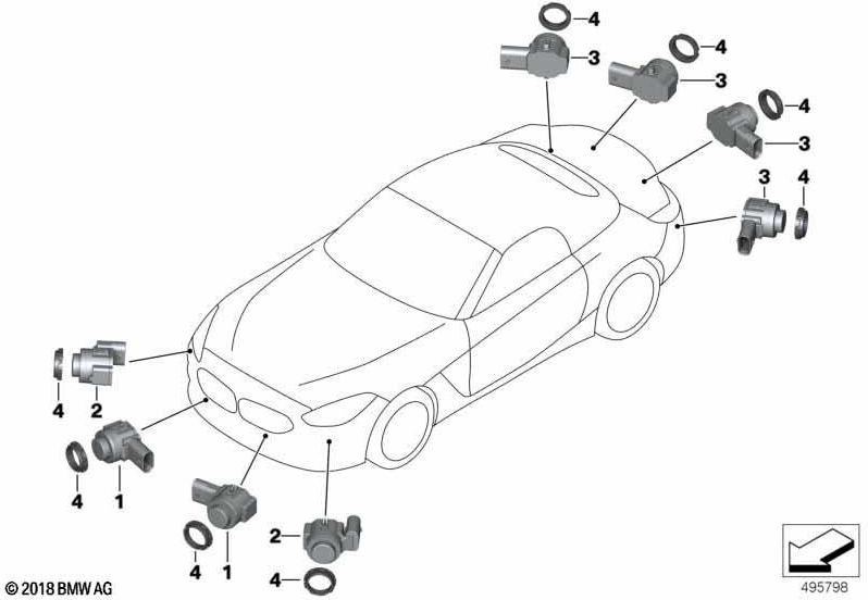 BMW本物の超音波センサーSan Francisco Rot WC34（66207927770）| 66207927770