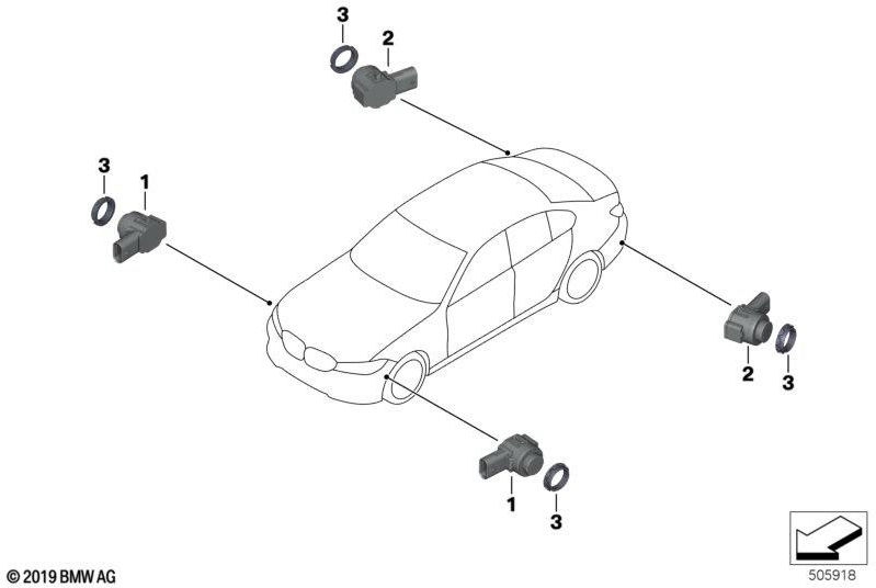 BMW本物の超音波センサーストームベイWC3N（66207927798）| 66207927798