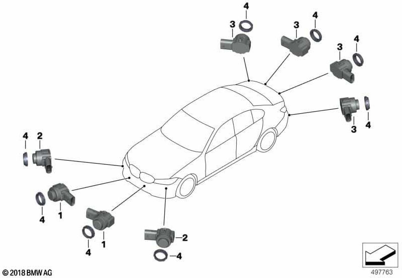BMW本物の超音波センサーシトリンシュワルツII WC49（66207927920）| 66207927920