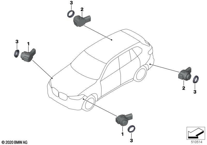 BMW本物の超音波ソフィストグラウWA90（66209826961）| 66209826961