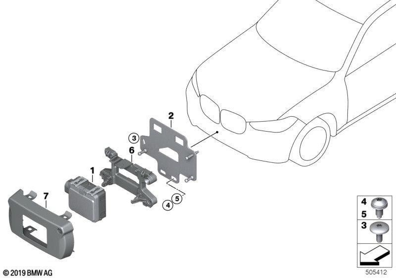 BMW本物のホルターFrontradarensor（66316883738）| 66316883738