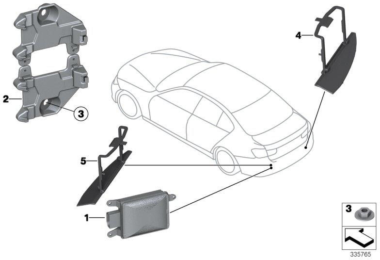 BMW本物のセンサートラック変更警告マスター右（66326885935）| 66326885935