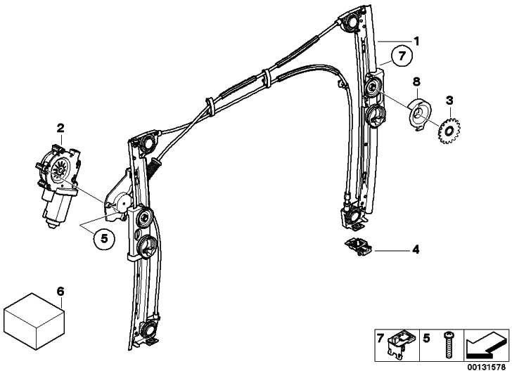 BMW本物のドライブウィンドウリフターフロント右ミニ（67626955876）| 67626955876